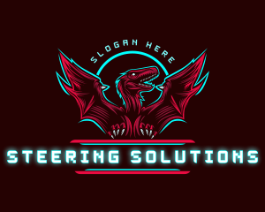 Flying Pterodactyl Dinosaur logo design