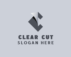 Fabrication Origami Fold Letter C logo design