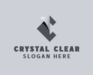 Fabrication Origami Fold Letter C logo design