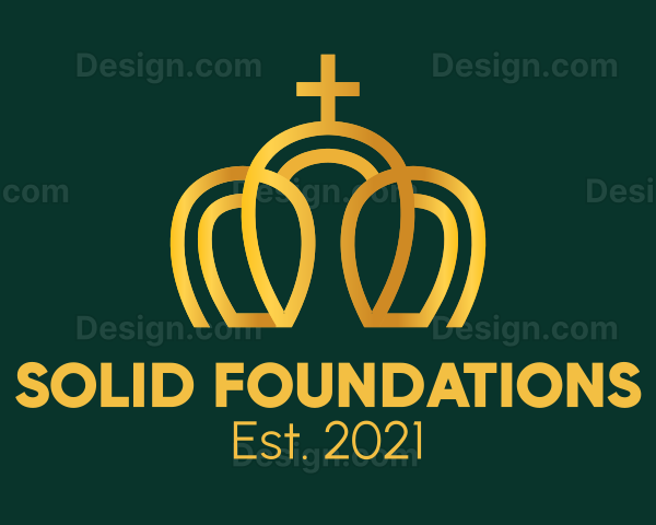 Gold Minimalist Imperial Crown Logo