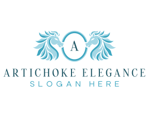 Horse Elegant Crest logo design