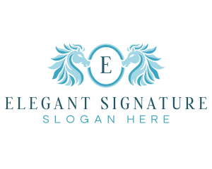 Horse Elegant Crest logo design