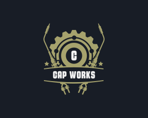 Gear Welding Torch Metalworks logo design