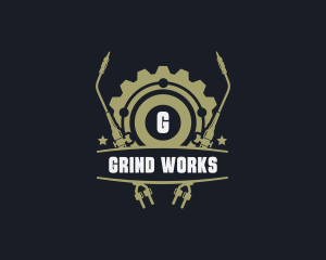 Gear Welding Torch Metalworks logo design