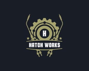 Gear Welding Torch Metalworks logo design