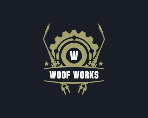 Gear Welding Torch Metalworks logo design