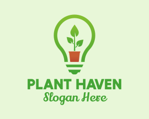 Potted Plant Light Bulb  logo design