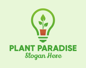 Potted Plant Light Bulb  logo design