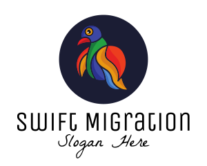 Colorful Love Bird Outline Logo