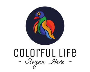 Colorful Love Bird Outline logo design