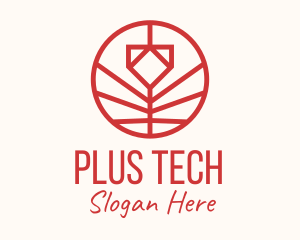 Minimalistic Red Flower logo design