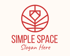 Minimalistic Red Flower logo design