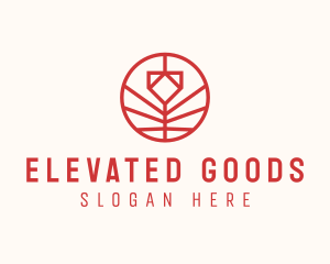 Minimalistic Red Flower logo design