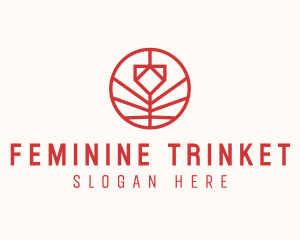 Minimalistic Red Flower logo design