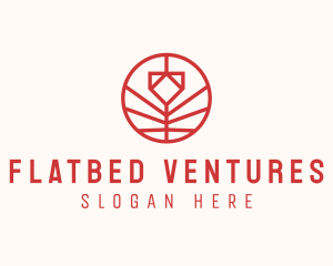 Minimalistic Red Flower logo design