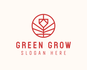 Minimalistic Red Flower logo design