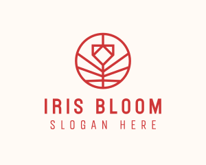 Minimalistic Red Flower logo design