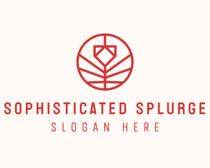 Minimalistic Red Flower logo design