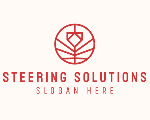 Minimalistic Red Flower logo design