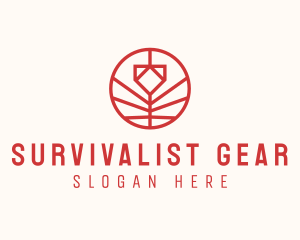 Minimalistic Red Flower logo design