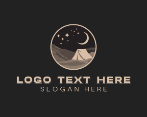 Night Camping Tent logo design