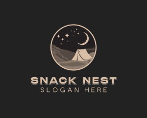 Night Camping Tent logo design