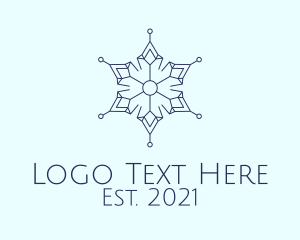 Blue Outline Snowflake  logo