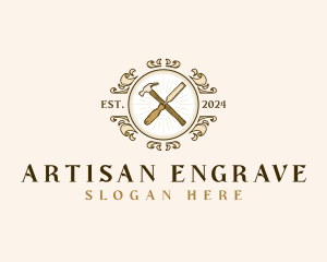 Artisan Chisel Hammer logo design