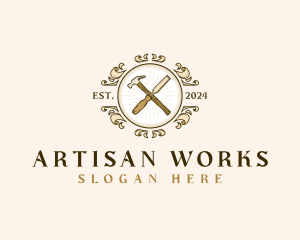 Artisan Chisel Hammer logo design