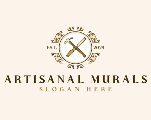 Artisan Chisel Hammer logo design