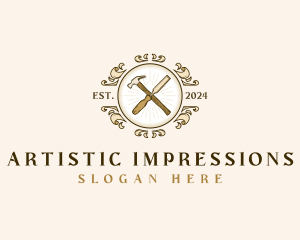 Artisan Chisel Hammer logo design