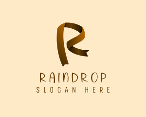 Simple Ribbon Letter R logo design