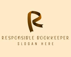 Simple Ribbon Letter R logo design