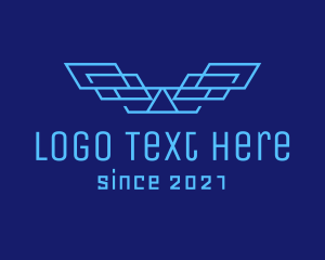 Eagle - Blue Tech Wings logo design