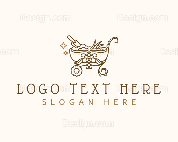 Wheelbarrow Trowel Gardening Logo