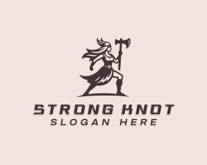 Strong Barbarian Woman logo design