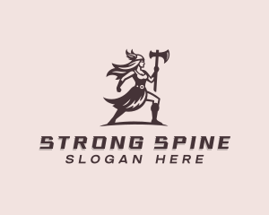 Strong Barbarian Woman logo design