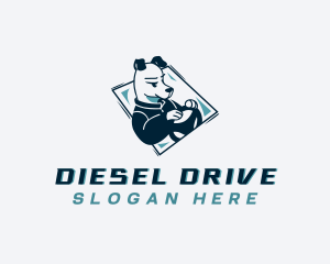 Dog Auto Driving logo design