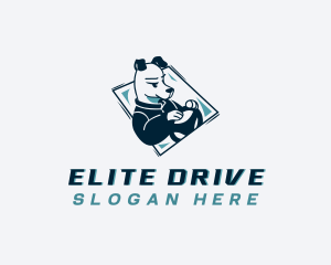 Dog Auto Driving logo design