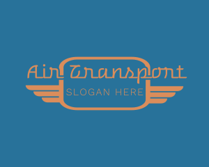 Orange Aviation Wings logo design