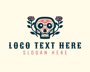 Flower Decoration Skull logo