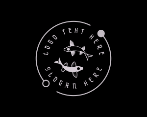 Koi Fish Aquarium Logo