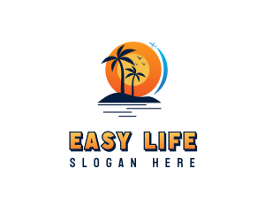 Tropical Beach Vacation Logo