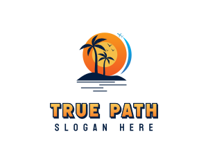 Tropical Beach Vacation Logo