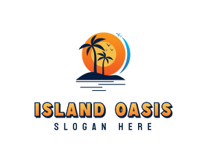 Tropical Beach Vacation logo design