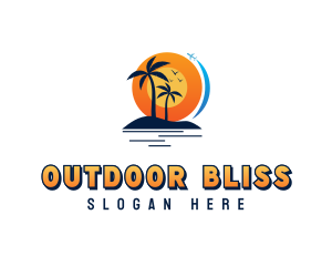 Tropical Beach Vacation logo design