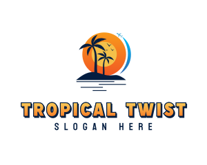 Tropical Beach Vacation logo design