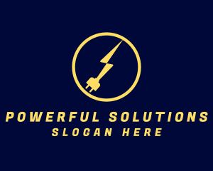 Electric Bolt Plug logo design