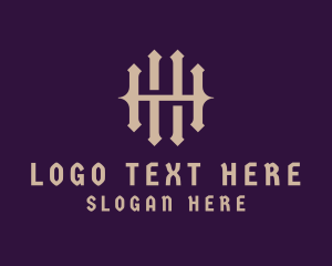 Gothic Medieval Letter H logo