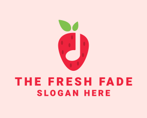 Strawberry Music Note logo design